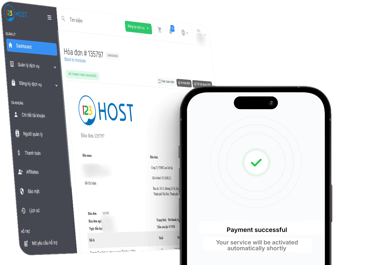 Đặt hàng trên 123HOST